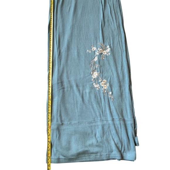 POL ‎ ANTHROPOLOGY Light Blue Cherry Blossom Women embroidered Pants Size M - Picture 8 of 11